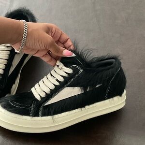 Black and white furry Rick Owen size 39
